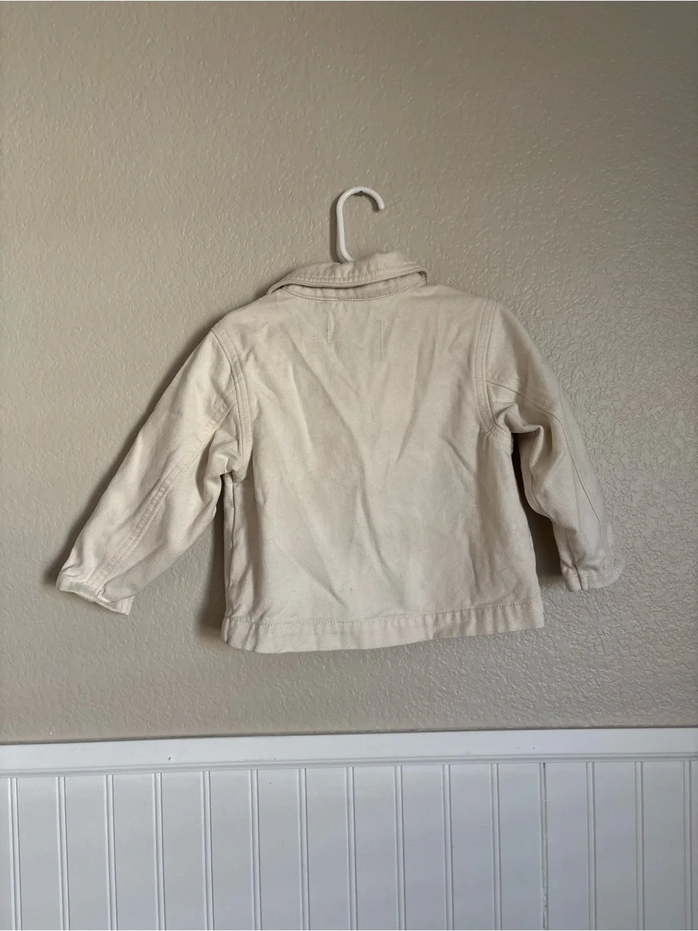 Old Navy Cream Jean Jacket with Green Patch - Kids